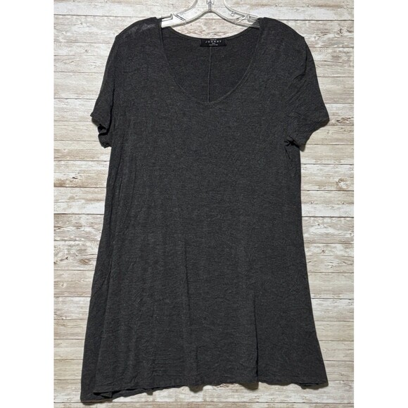 Made By Johnny Charcoal Gray Tunic Womens XXL Short Sleeve Vneck - Picture 1 of 9